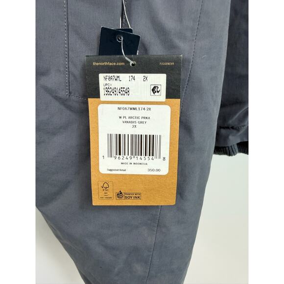 The North Face Women's Plus Size 2X Arctic Parka Down Coat Vanadis Grey - Picture 7 of 7